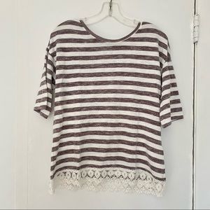Striped Lace Top